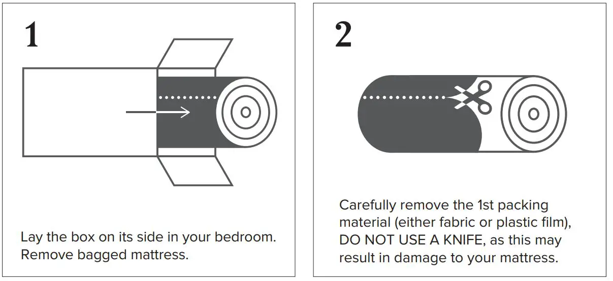 Spa Sensations iCOIL Mattress Instructions - Remove bagged mattress,Carefully remove the 1st packing