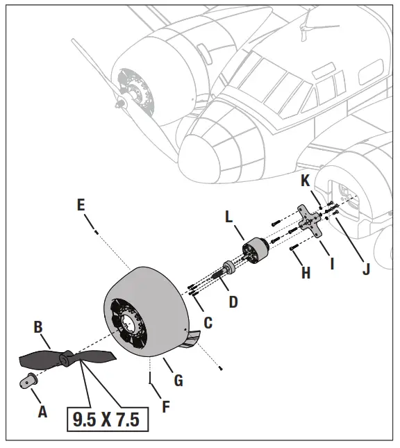 E-flite EFL106250 Beechcraft D18 1 5m Bind N Fly Basic Electric Airplane - fig 27