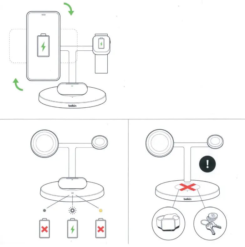 belkin 599WIZ017B Boost and Charge Pro 3 In 1 Wireless Charger with MagSafe - Fig 1