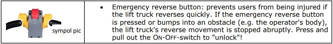 HOLZMANN HUB15FLEX 48V Electric Pallet Truck User Manual - Safety Devices