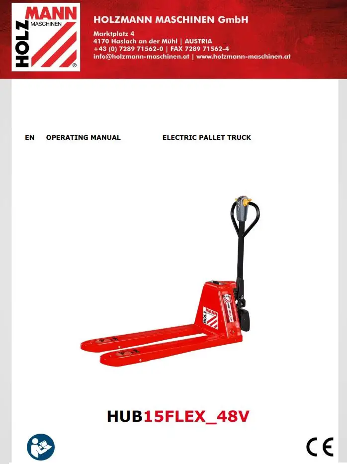HOLZMANN HUB15FLEX 48V Electric Pallet Truck User Manual