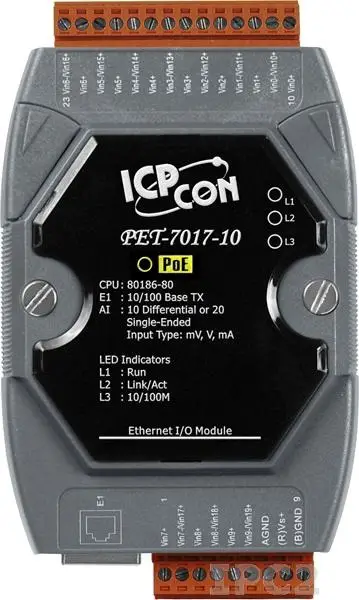 Logicbus PET-7017-10ET-7017-10 PoE PET Family Ethernet PRODUCT-IMG