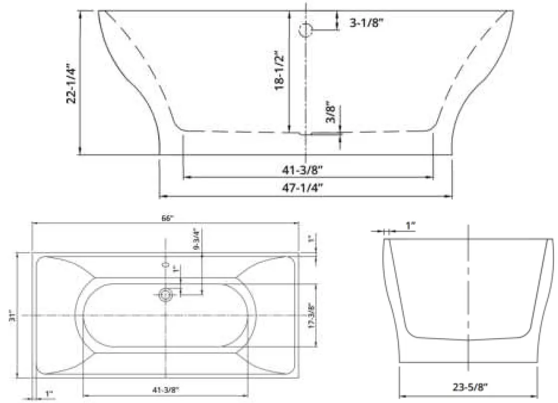 PS SIGNATURE ROSHELLE67 Freestanding Bathtub 01
