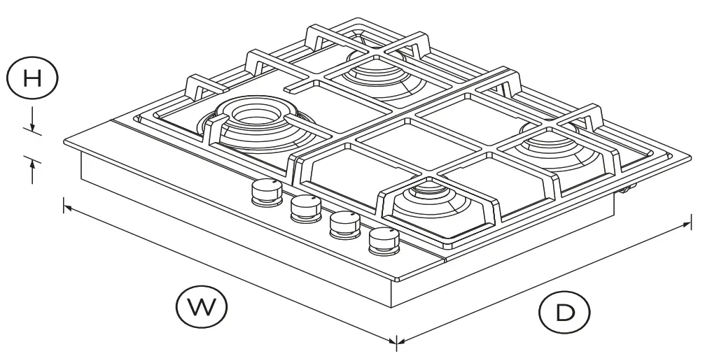 FISHER PAYKEL CG604DX1 60cm Gas on Steel Cooktop - Fig