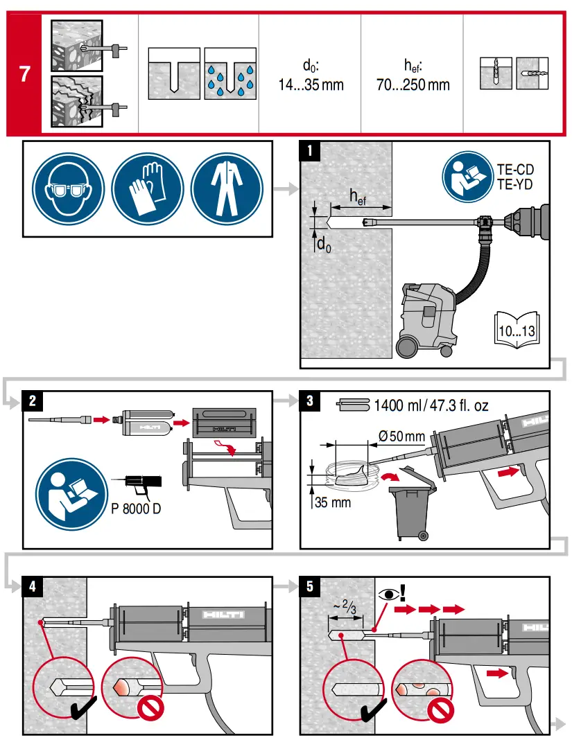 HILTI HIT-RE 500 V3 1400 Jumbo Injectable Adhesive Anchor - fig 15