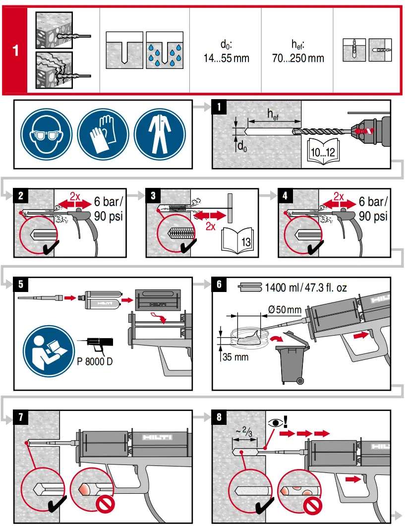 HILTI HIT-RE 500 V3 1400 Jumbo Injectable Adhesive Anchor - fig 3