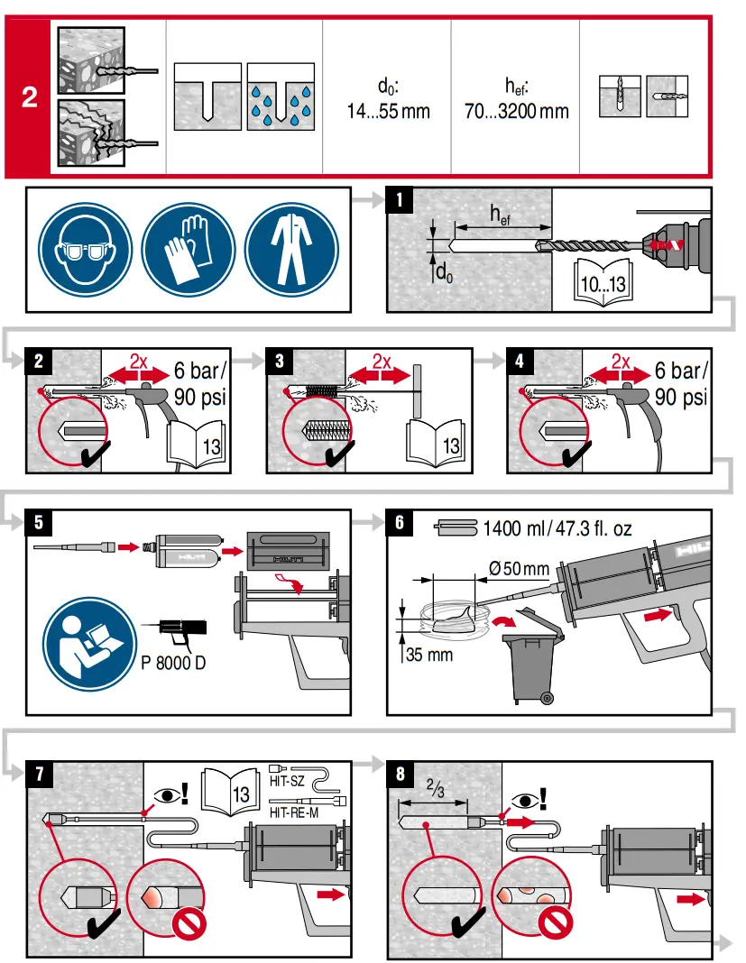 HILTI HIT-RE 500 V3 1400 Jumbo Injectable Adhesive Anchor - fig 5