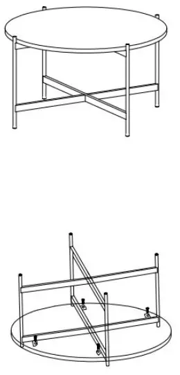 Unbranded ST715B-173 Black Round Metal Outdoor Coffee Table -