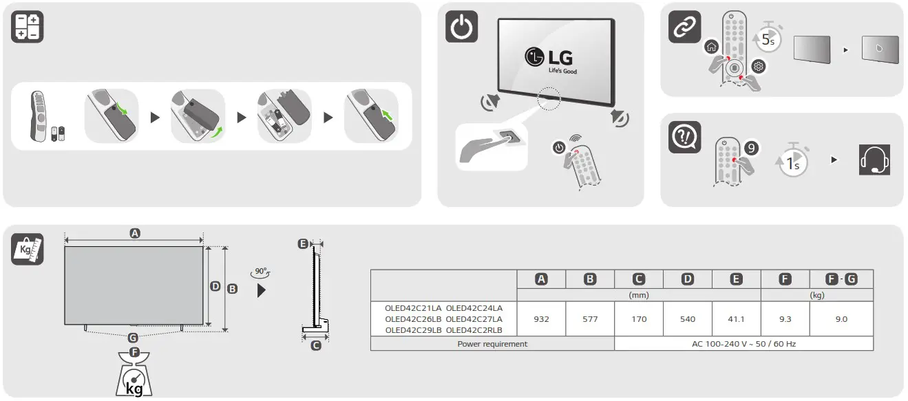 LG OLED42C21LA 42 Inch 4K Smart TV - overview 6