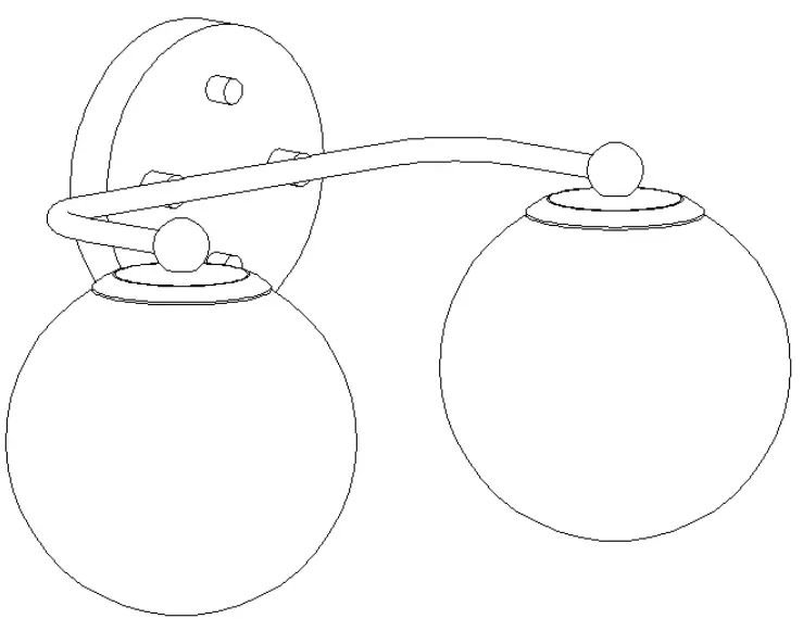 ZEVNI A04691 14.6-Inch 2-Light Gold and Black with Seeded Glass Modern-Contemporary Vanity Light