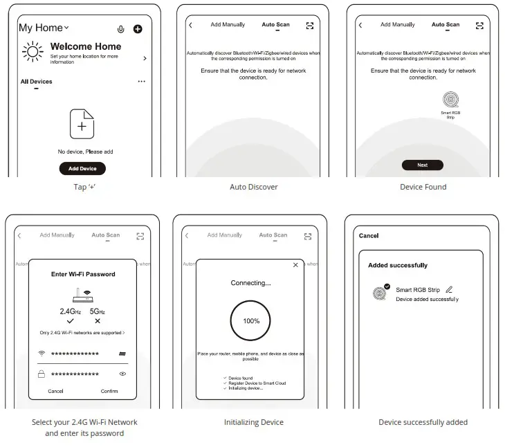 LIDEKA Latest Smart LED TV Strip 3 Meter - Adding the Device to the App 2