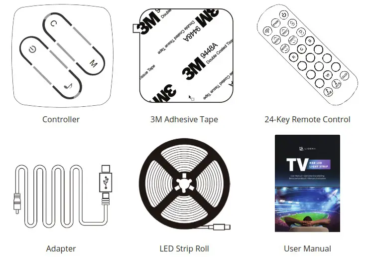 LIDEKA Latest Smart LED TV Strip 3 Meter - Package Contents