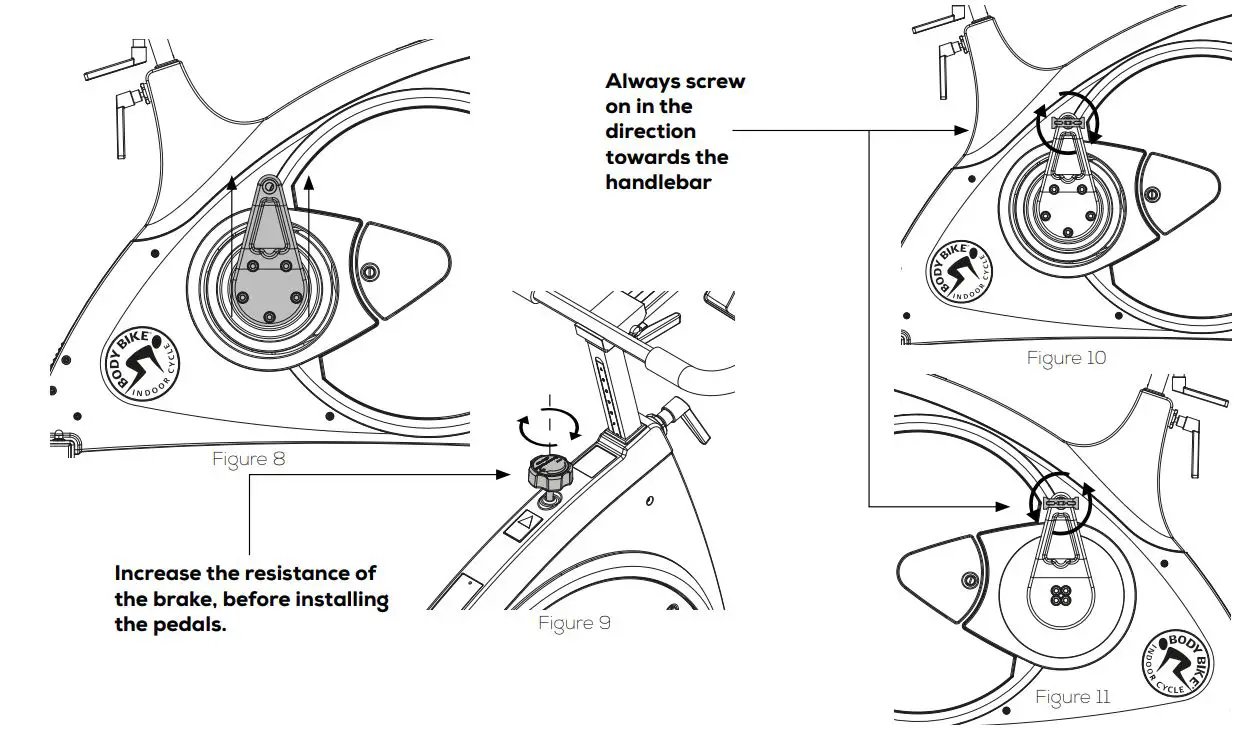 BODY BIKE Supreme Special Edition Indoor fietsen Indoor cycling Instruction Manual - Figure 8,9,10,11