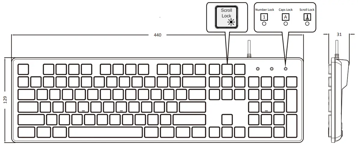 Perixx PERIBOARD PB-317 Wired Backlit Standard Keyboard - fig 1
