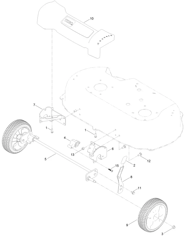 Front Wheel and Height-of-Cut Assembly