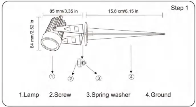 ECOWHO RGB Low Voltage Outdoor LED Spotlight 12V 65ft LED - Installation 1