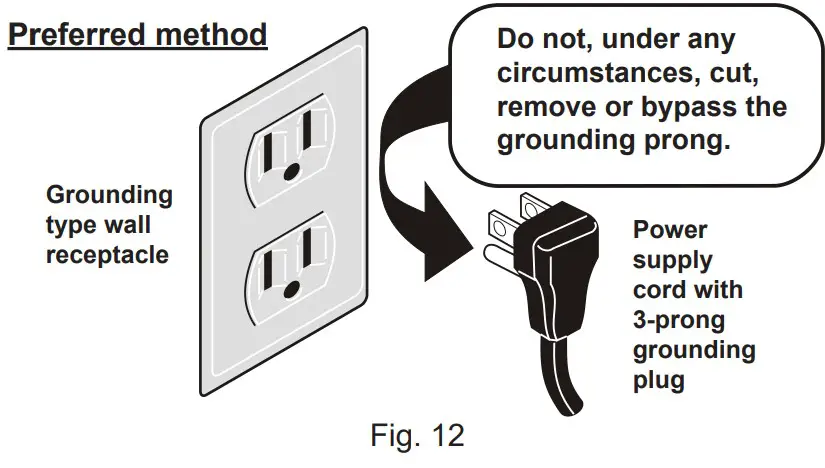 Extension cord precautions