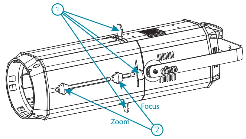 Centolight Square 200PZ 200W Led Profile Spot Light with Zoom, Beam Shaping Shutters and Gobo Slot - Focus Adjusting