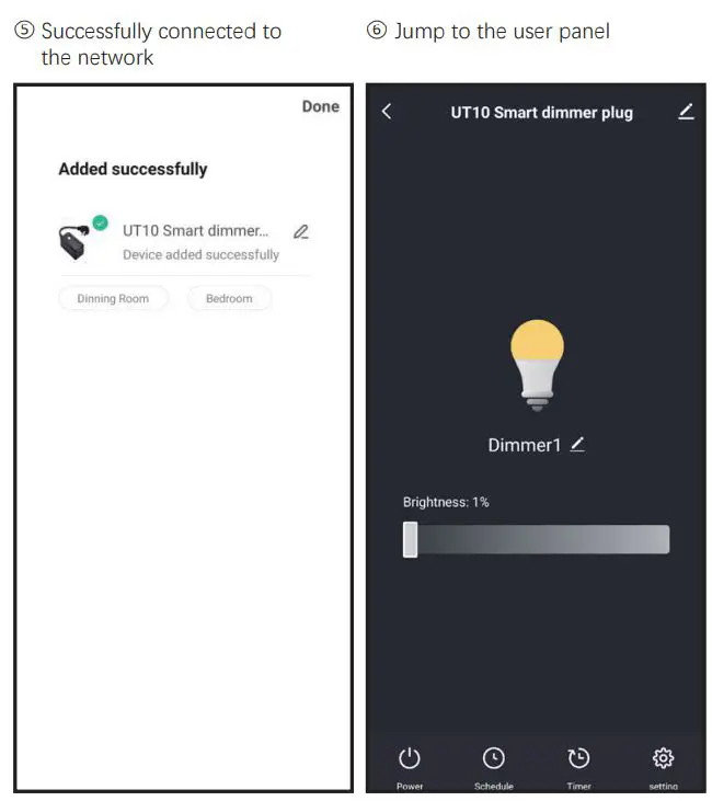 otdair 31939191 Smart Plug in Dimmer User Manual - Connected to the network