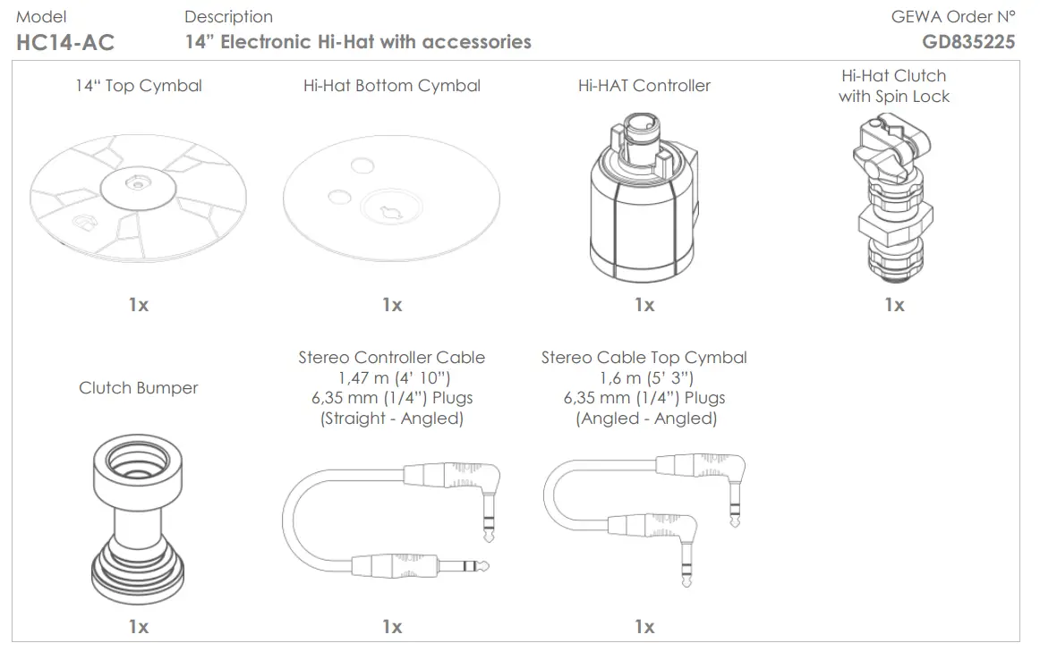 GEWA Electronic Hi-Hat Cymbals - PACKAGE02