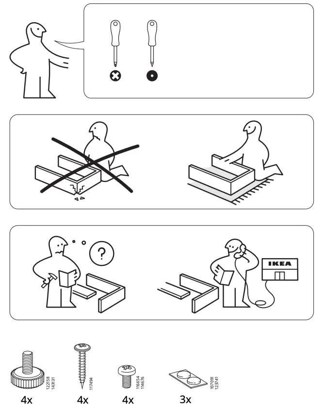 IKEA VITTSJO Warnings
