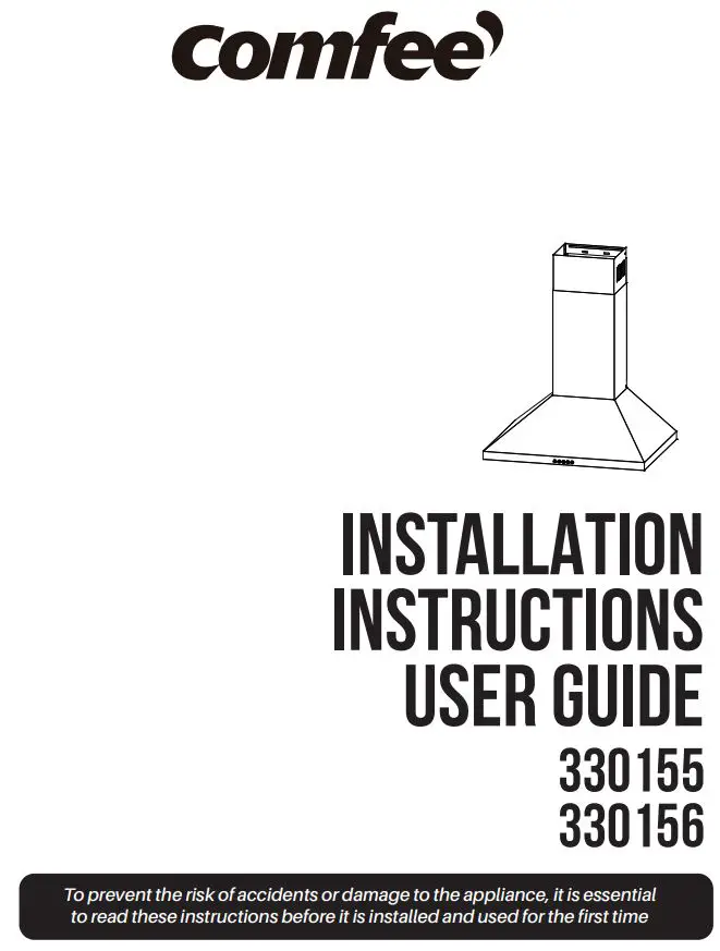 comfee 330155 Canopy Rangehood User Guide
