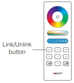 MiBOXER FUT088 RGB+CCT Full Touch Remote - Linking Instructions 2