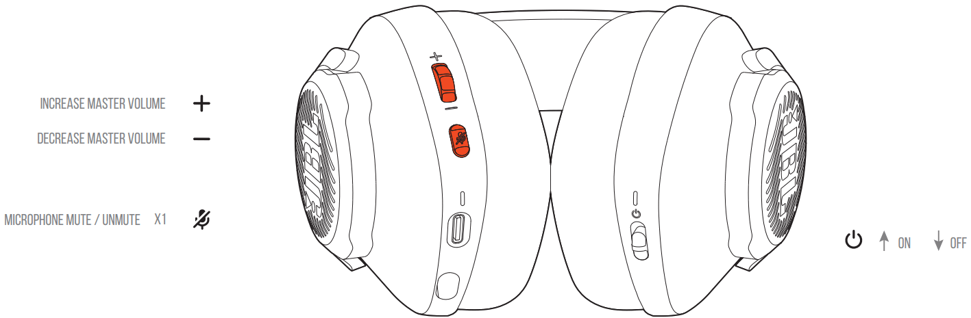 JBL Quantum 350 Wireless PC gaming Headset - BUTTON COMMAND