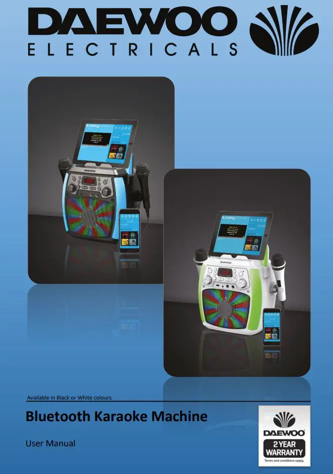 DAEWOO Bluetooth Karaoke Machine User Manual