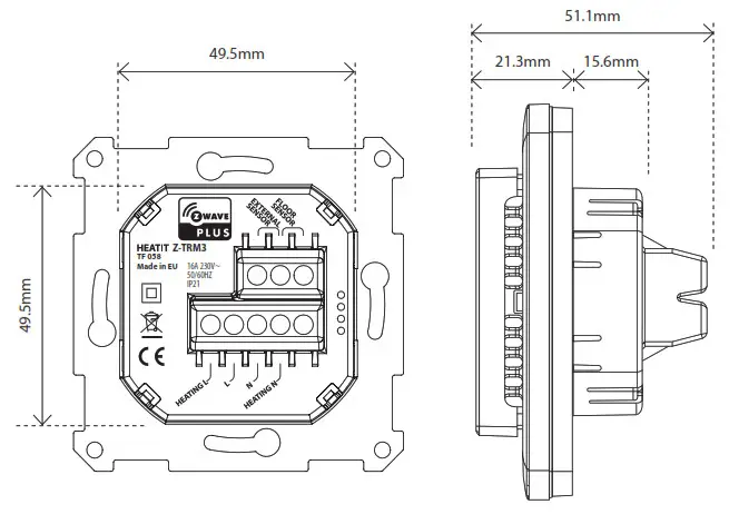 heatit Z-TRM3 Electronic Thermostat- INSTALLATION