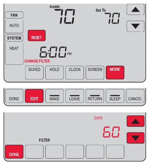 Setting filter reminder intervals