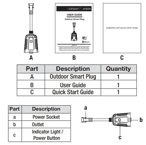 DEFIANT HPPA51CWB Outdoor Smart Plug fig2