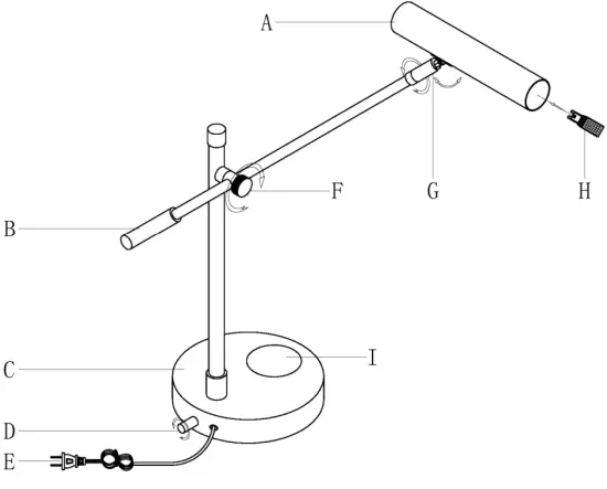 RH TEEN 1960s Canister Task Table Lamp with Wireless Charger