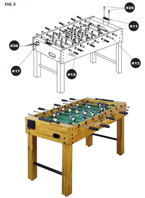 serenelife SLFSBLT75N 48 Inch Competition Sized Foosball Table- FIG 5
