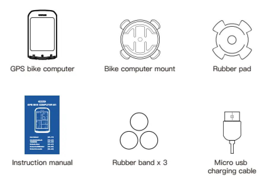 CYCPLUS 12794 M1 Cycling Computer GPS Bluetooth 4 0 ANT FREE Barfly - package list