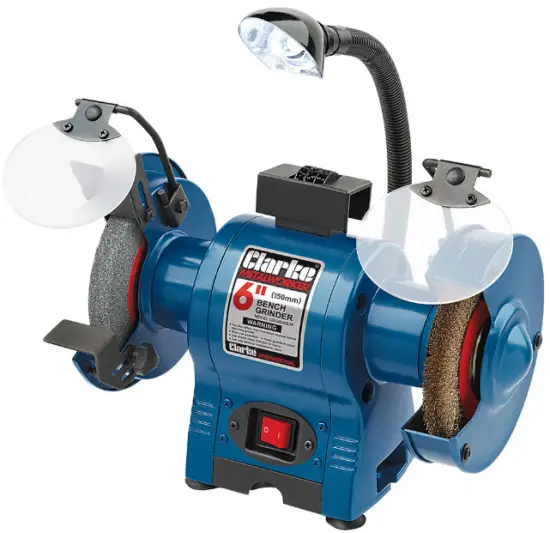 Clarke CBG6250LW Bench Grinder with Wire Brush Wheel Light and Wheel Dresser