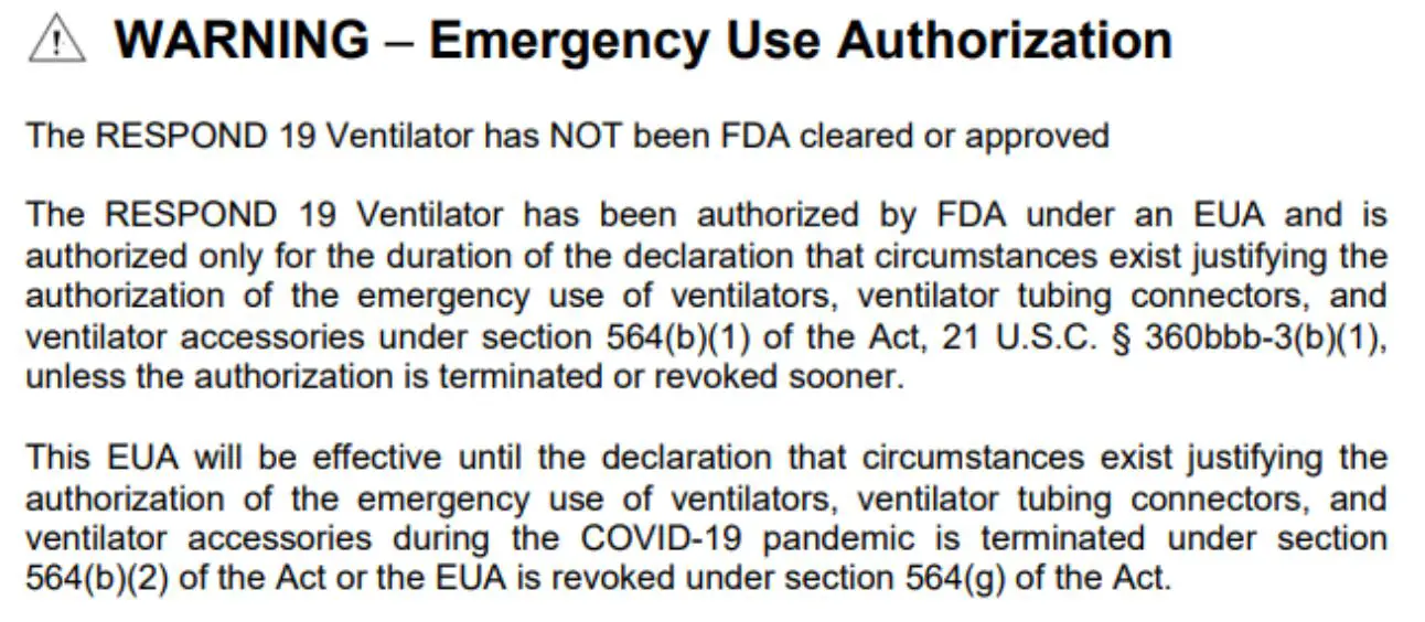 CORVENT Medical Secures CE Mark Approval For Its Critical Care Respond 19 Ventilator - warning emergency use authorization