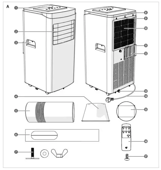 nedis WIFIACMB1WT7 Wi-Fi Smart Air Conditioner - fig 1