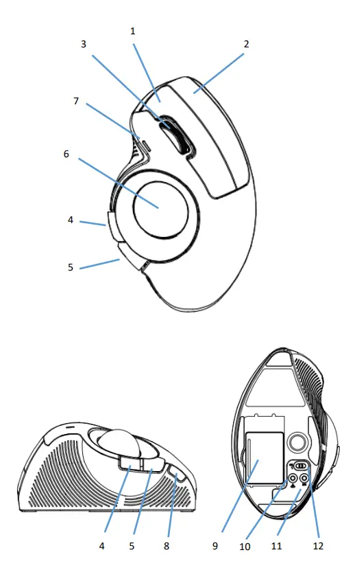 SANWA GMABTTB179 Bluetooth Trackball Mouse-FIG1