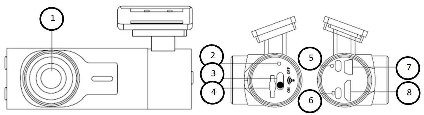 NAVIG WiFi Crash Camera SHD 1296p-- Buttons