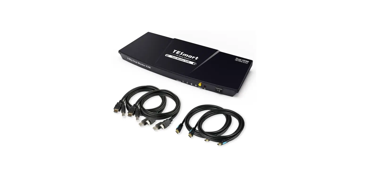 Tesmart Hks0801a30 Hdmi Kvm Switch 2 Port Dual Monitor Extended Display User Manual