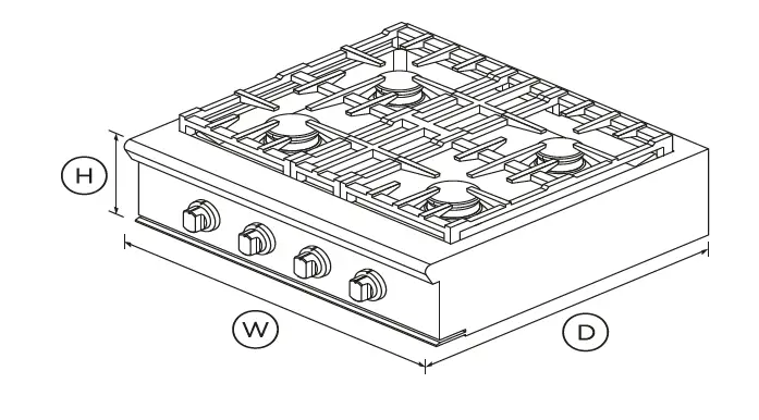 FISHER PAYKEL CPV2-304L N 30 Inch LPG Gas Rangetop fig 1