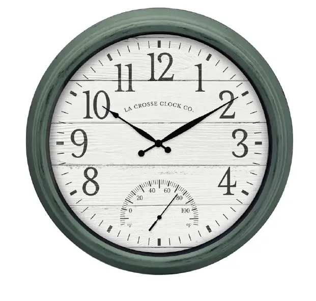 LA CROSSE TECHNOLOGY 404-3840SG 15.75 Inch Indoor or Outdoor Sagebrook Wall Clock PRODUCT
