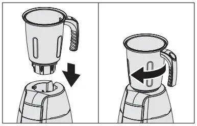 BOSCH Mixer Grinder Instruction Manual - How to fit jar to main unit