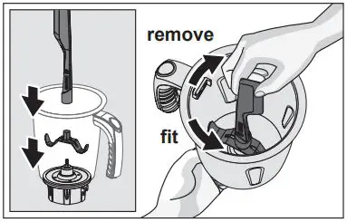 BOSCH Mixer Grinder Instruction Manual - How to fit remove blades