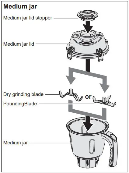 BOSCH Mixer Grinder Instruction Manual - Medium jar