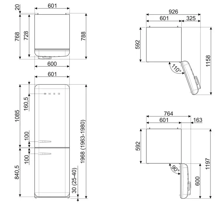 smeg FAB32UROR3 Refrigerator - figure 2