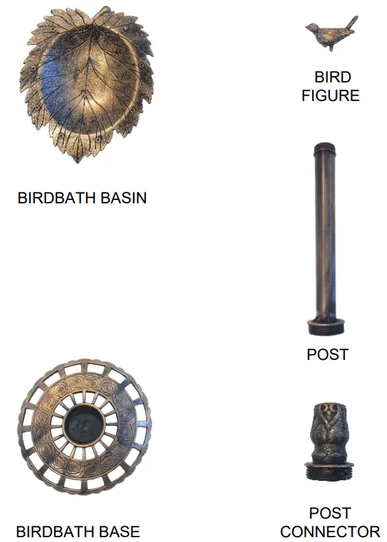 XBRAND BB3349BNE Leaf Design Birdbath - fig 1