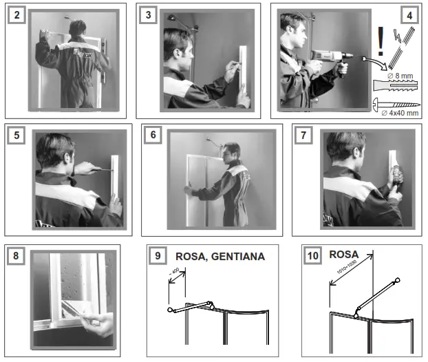 RAVAK VSK 2 Rosa Supernova Movable Two-Part Framed Bathtub Screen - 2