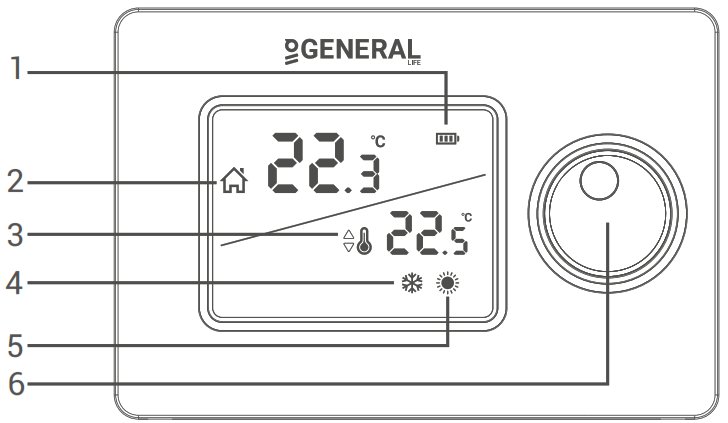 GENERAL Life HT250 Wired Room Thermostat - 2